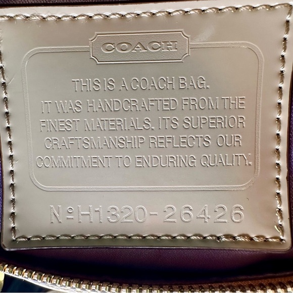 Coach Poppy Signature East West Satchel Champagne Tan Patent Leather - Picture 11 of 11